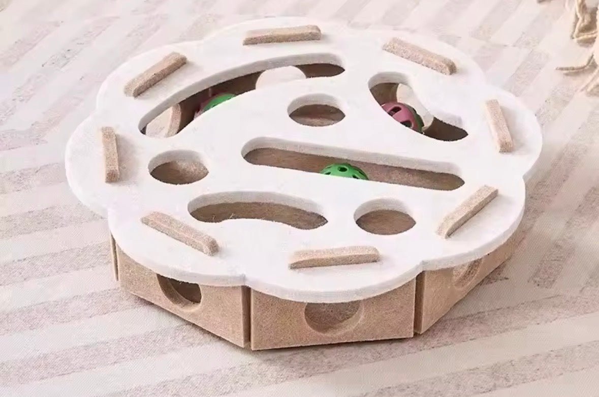 Cat Puzzle Toy Felt Puzzle Box Cat Exercise Toy With Ball