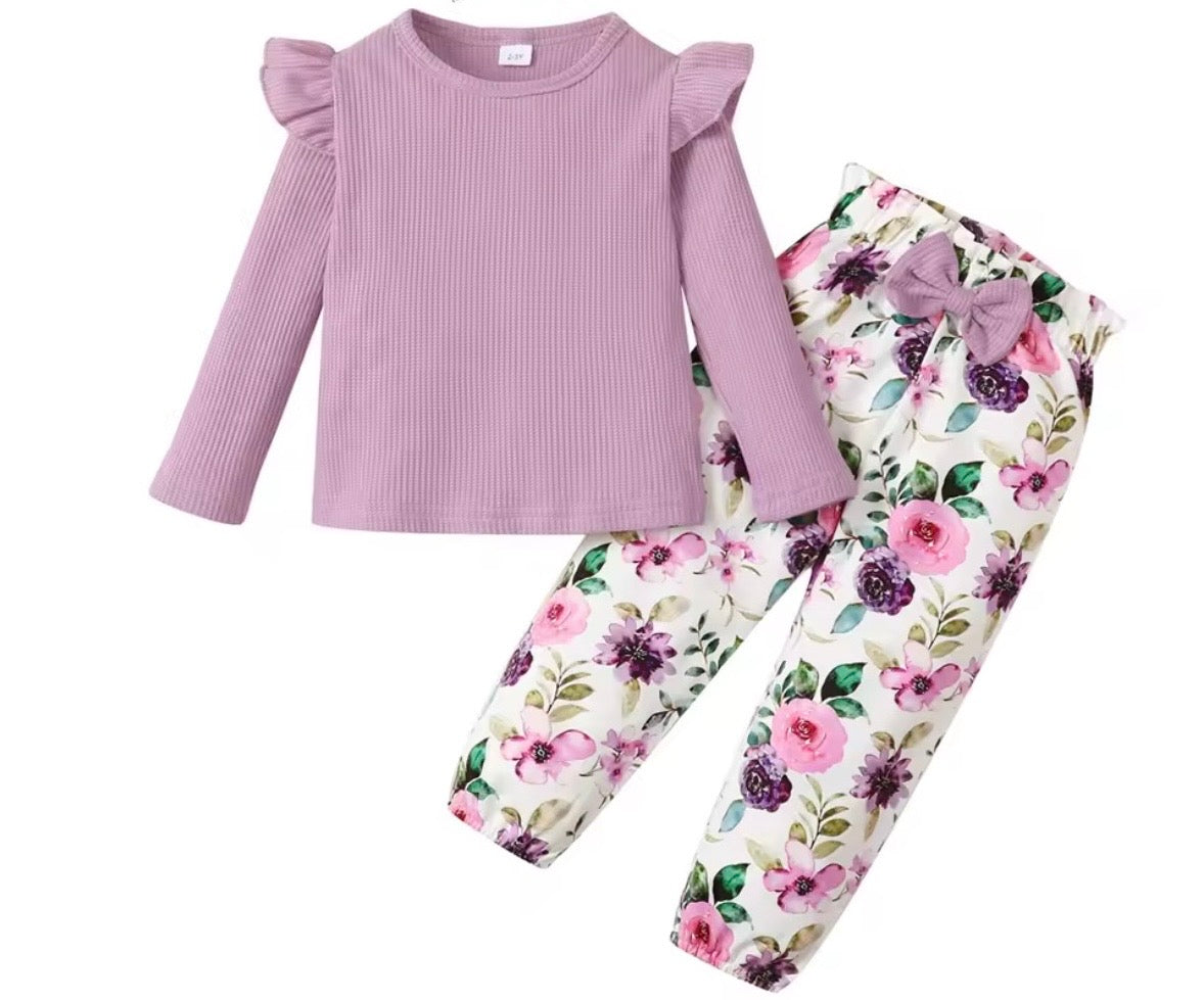 Long SleeveTop+Floral Pants