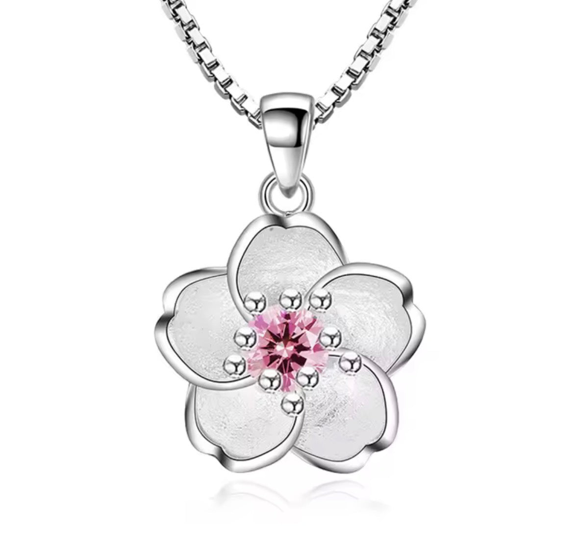 Sterling Silver Flower Necklace