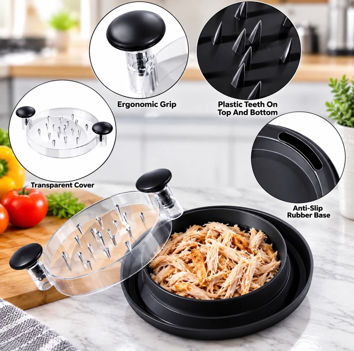 Chicken Meat Shredding Grinder Non Slip Handles