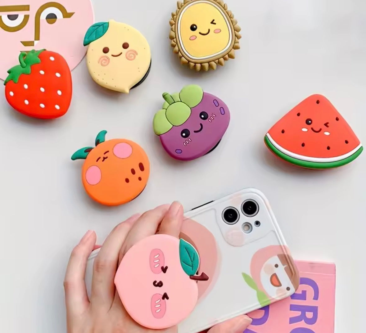 Cute Fruit Foldable Grip Phone Holder