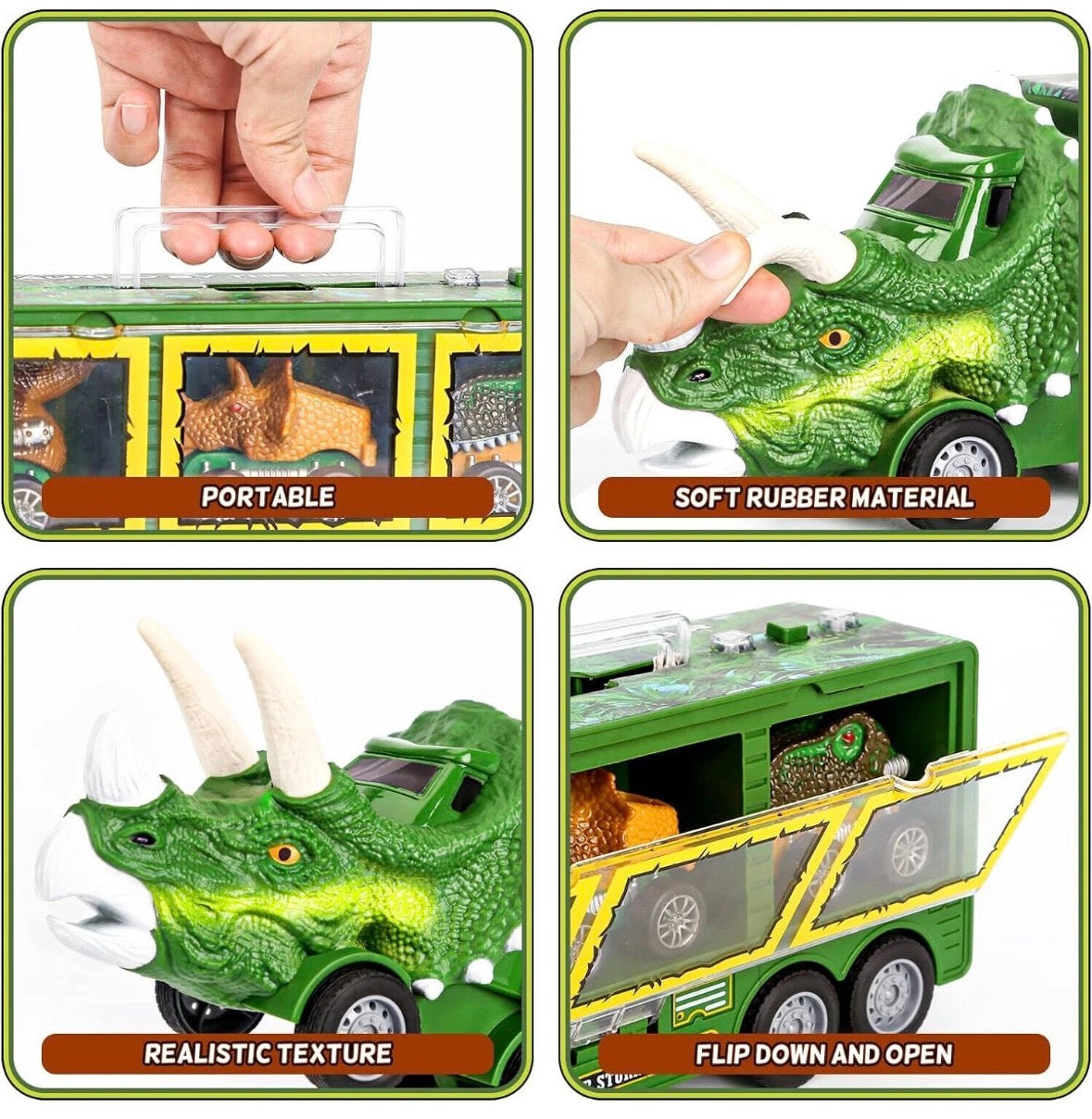 Dinosaur Transporter Truck,Mini Dinosaur Figures with Music Light