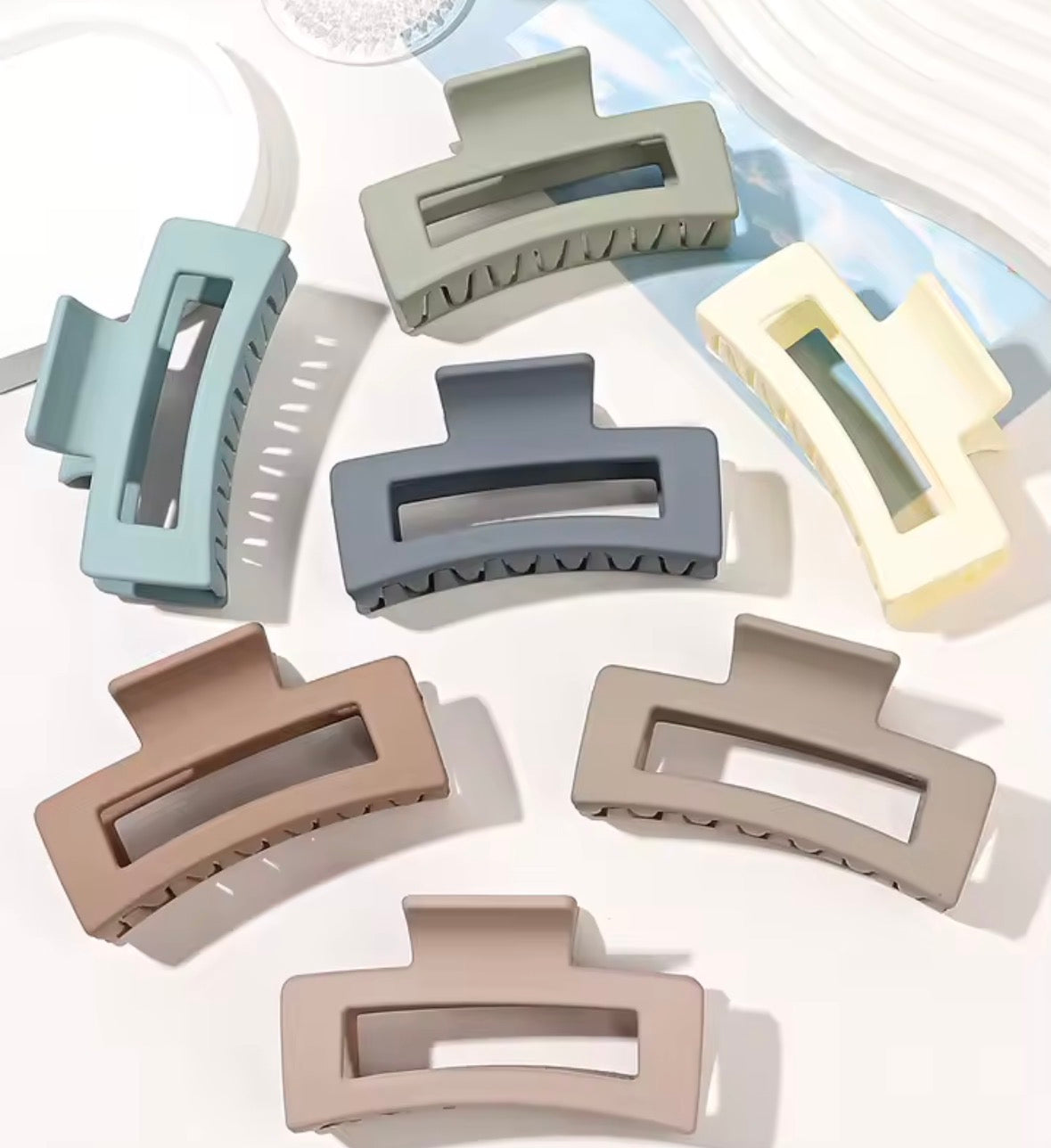 7Pcs 3.4" Medium Square Hair Claw Clips