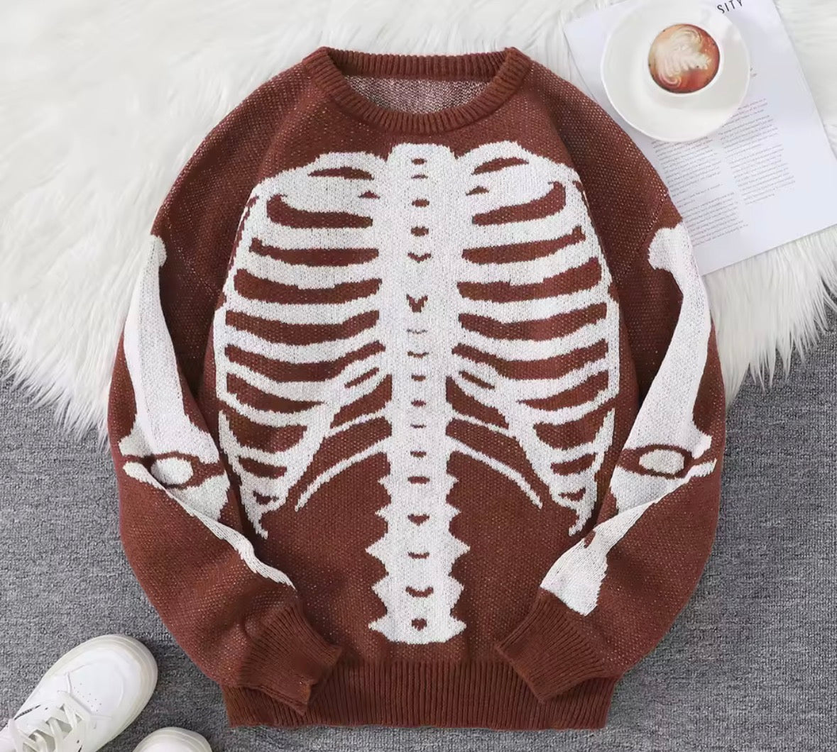 Backbone Print Sweater