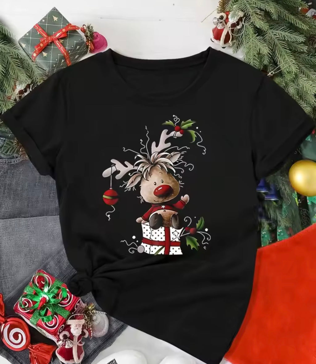 Reindeer Print T Shirt