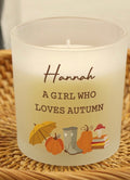 Personalised Pumpkin Frosted Glass Candle