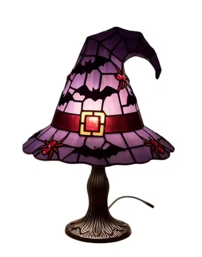 Stained Glass Witch Hat Lamp USB