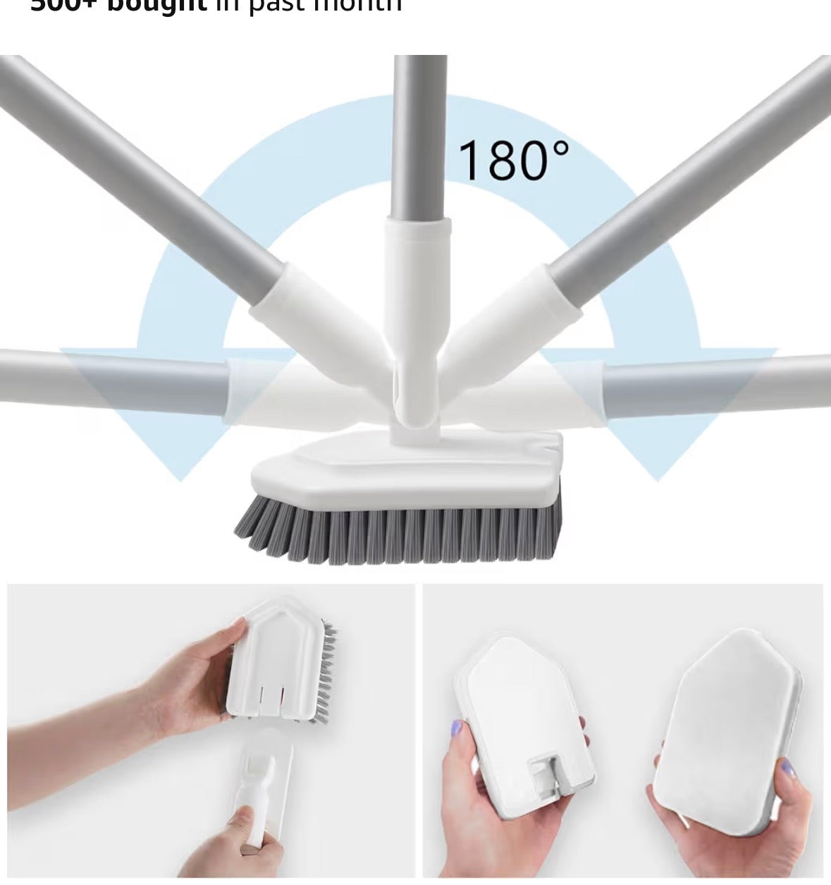 Shower Scrub Brush 3-in-1