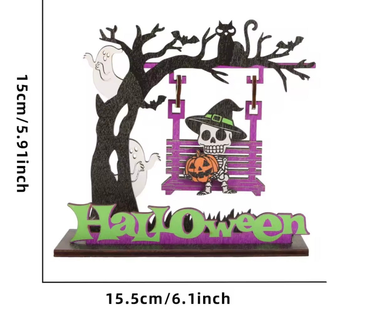 Halloween Swing Wooden Ornament