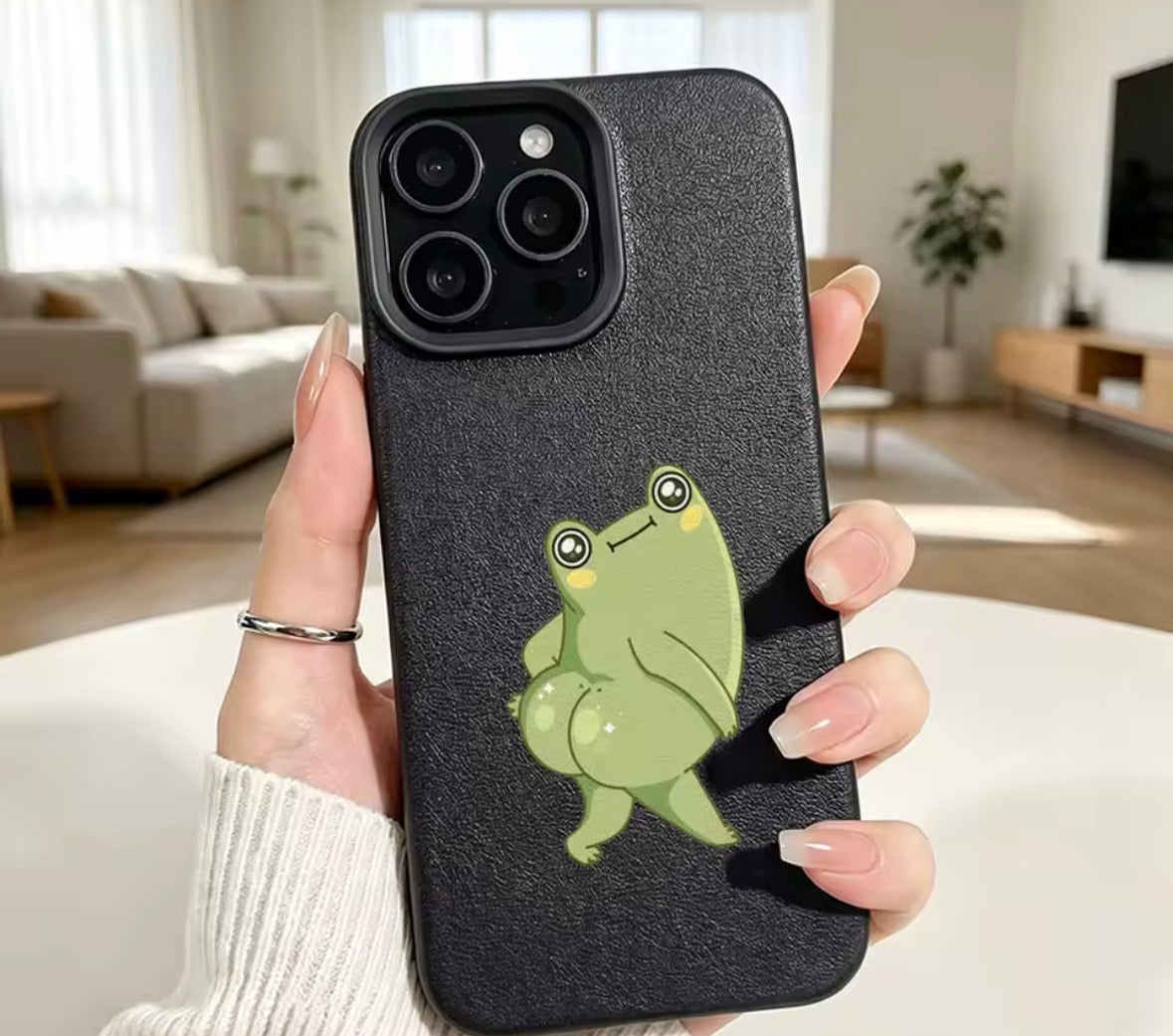 Cartoon Frog Big Butt Cover For Apple iPhone 17 Air 16 16E 15 14 13 12 11 X Plus Pro Max
