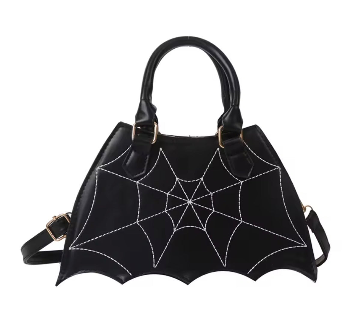 Gothic Style Shoulder Bag cobweb