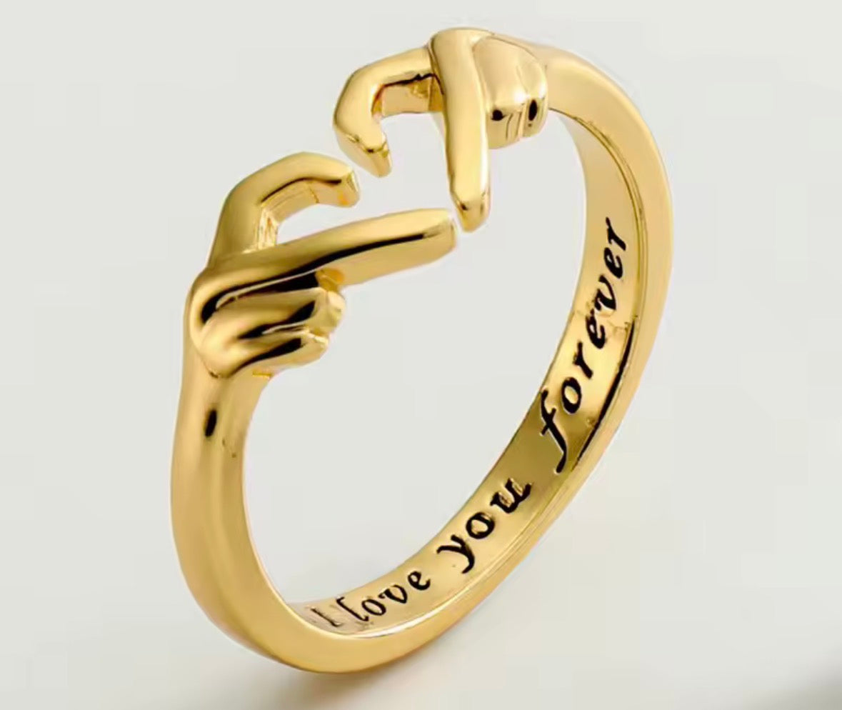 Heart Hand Hug Ring