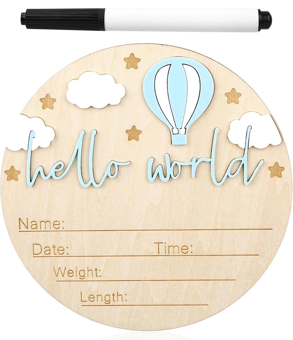 Wooden Baby Announcement Sign
