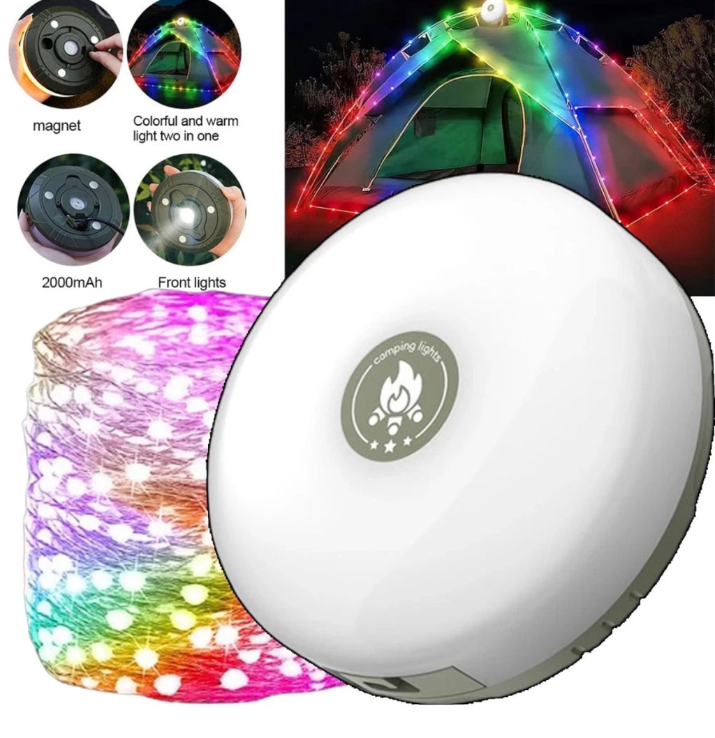 10M Portable Camping String Lights Retractable USB Colorful Lamps Waterproof