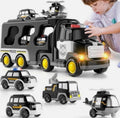 7 In 1 Police Toys Cars Car Transporter