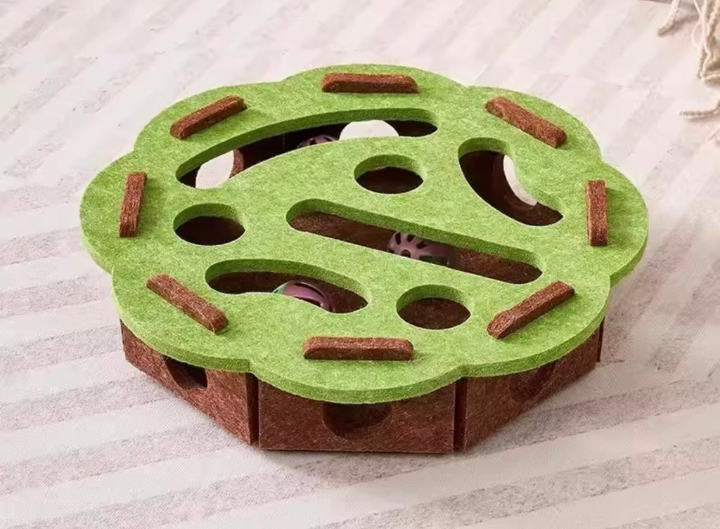 Cat Puzzle Toy Felt Puzzle Box Cat Exercise Toy With Ball