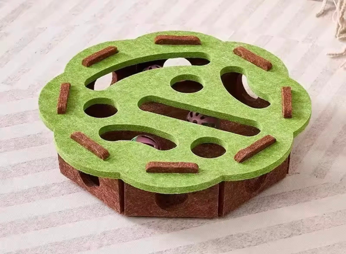 Cat Puzzle Toy Felt Puzzle Box Cat Exercise Toy With Ball