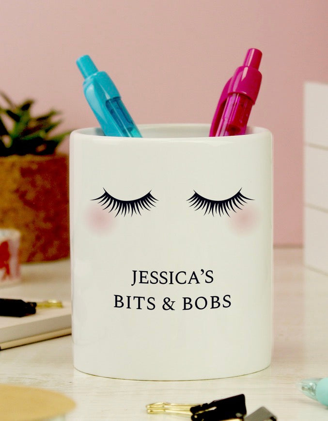 Personalised Eyelashes Ceramic Storage Pot