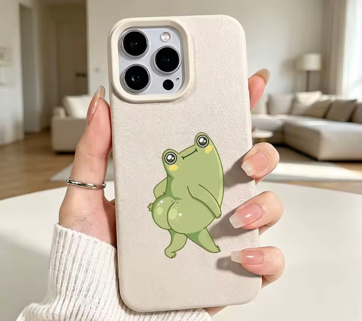 Cartoon Frog Big Butt Cover For Apple iPhone 17 Air 16 16E 15 14 13 12 11 X Plus Pro Max