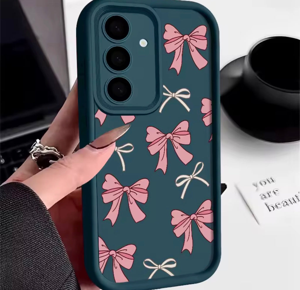 Bow Tie Silicone Case For Samsung Galaxy S26 S25 S24 Ultra S23 S22 Plus S24 S25 FE A57 A37 A17 A56 A27 A36 A16 A55 A15 A54