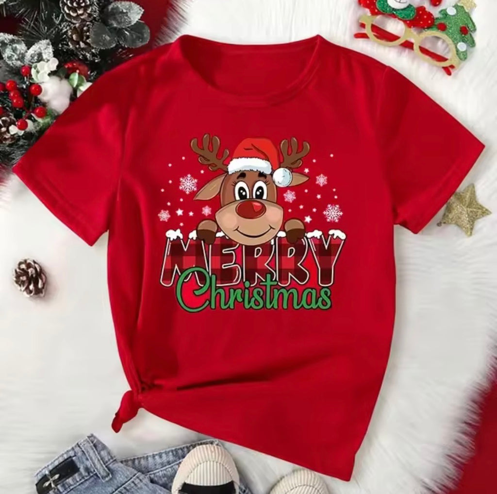 Cute Reindeer Print T-Shirt
