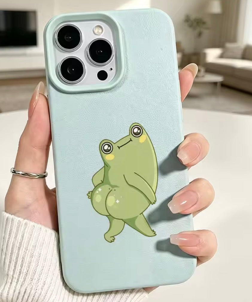 Cartoon Frog Big Butt Cover For Apple iPhone 17 Air 16 16E 15 14 13 12 11 X Plus Pro Max