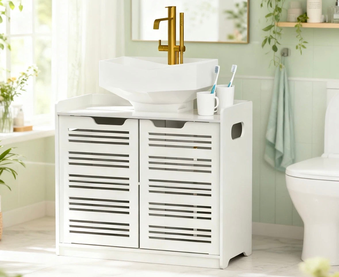 White Stylish Bathroom Cabinet for Basin Storage Under Sink