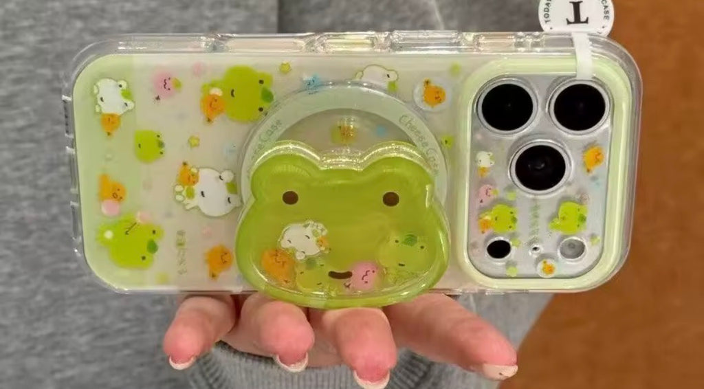 Green Frog Cartoon For Magsafe Phone Magnetic Griptok Stand