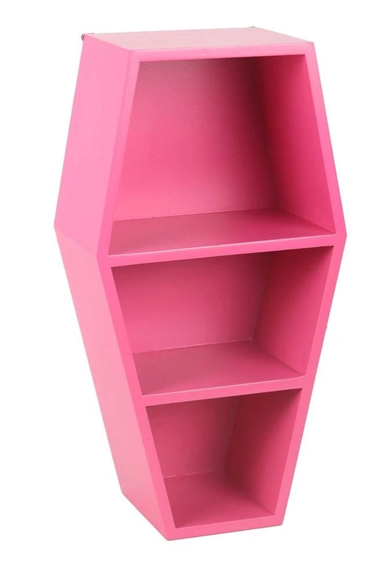 Small Hot Pink Coffin Shelf - H40.5CM X W21CM X D12CM