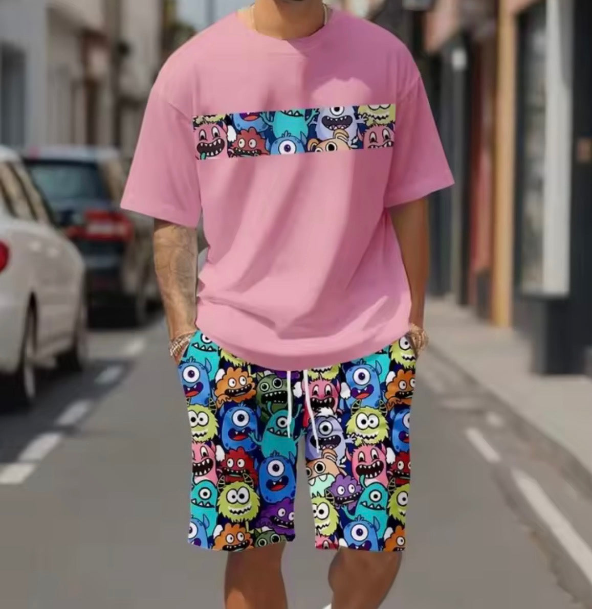 cartoon print summer 2PC Set