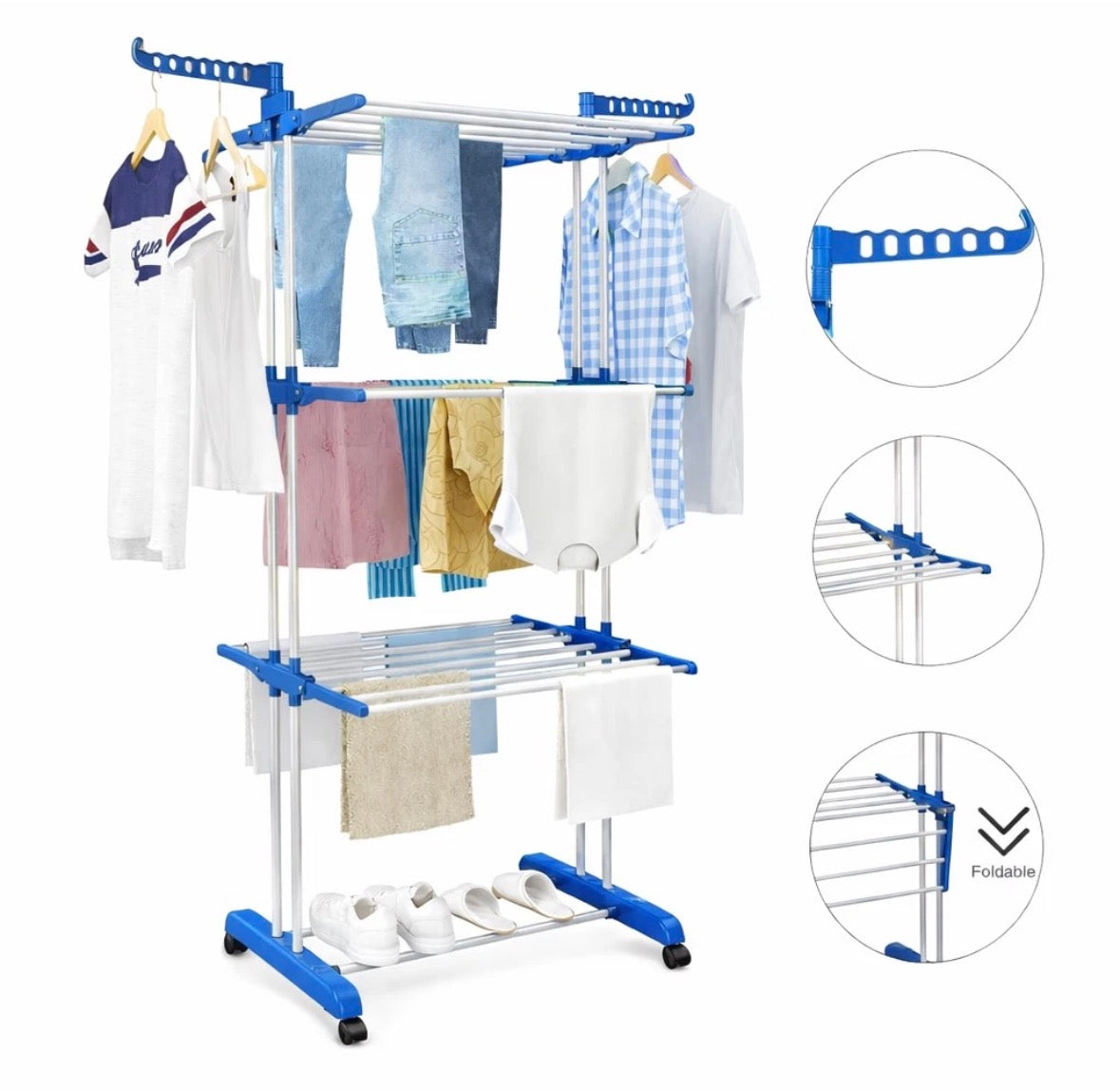Airer Drying Rack 4-Tier Foldable Heavy Duty