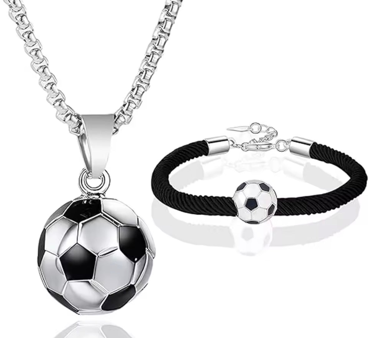 Boys Football Necklace/bracket Set