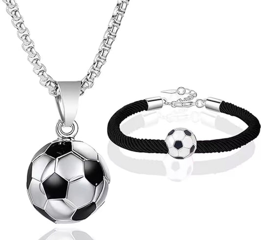 Boys Football Necklace/bracket Set