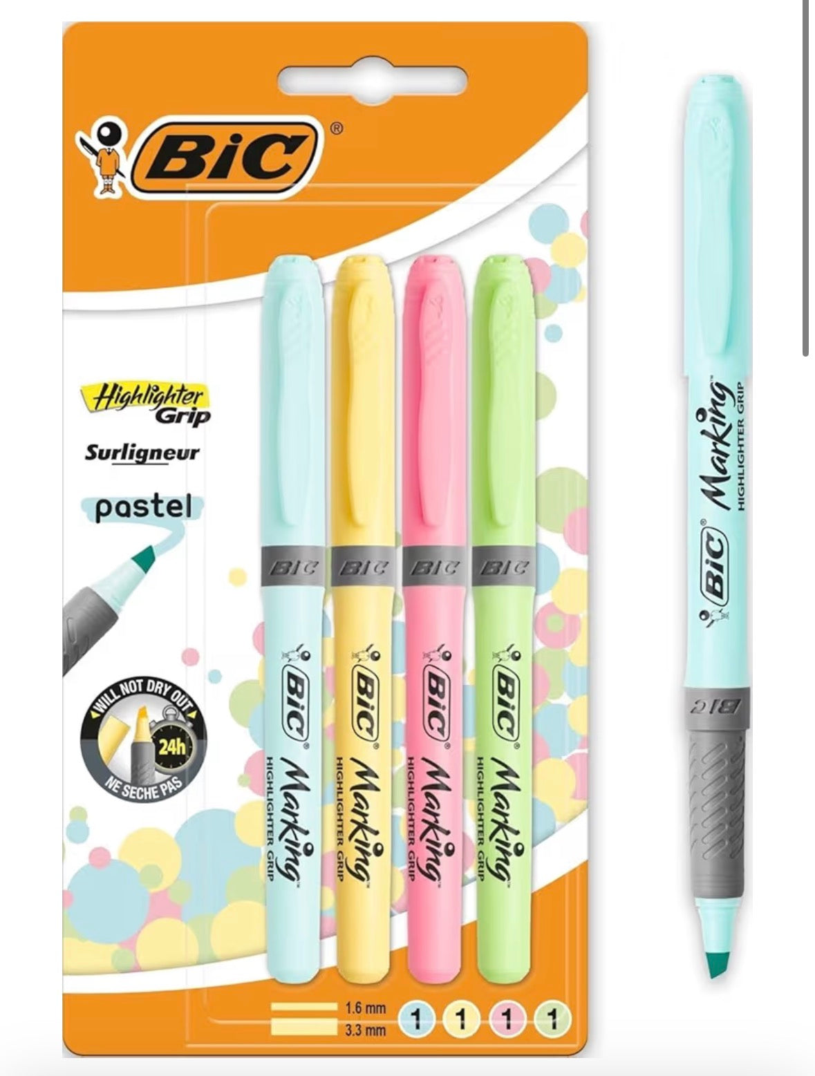 Highlighters Grip Pastel Colours