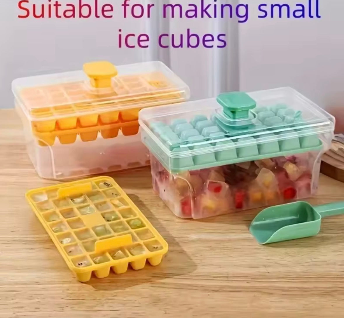 68 Grids Ice Cube Tray With Lid And Storage Box