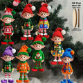 8pcs Christmas Wooden Cute Green Elf 2D Flat Tree Deco