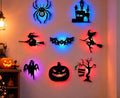 8 Pack Halloween LED Silhouette Wall Light Stickers Decor