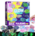 2 in 1 Rock Painting Art Kit –Glow in The Dark Pouring Rock Kit