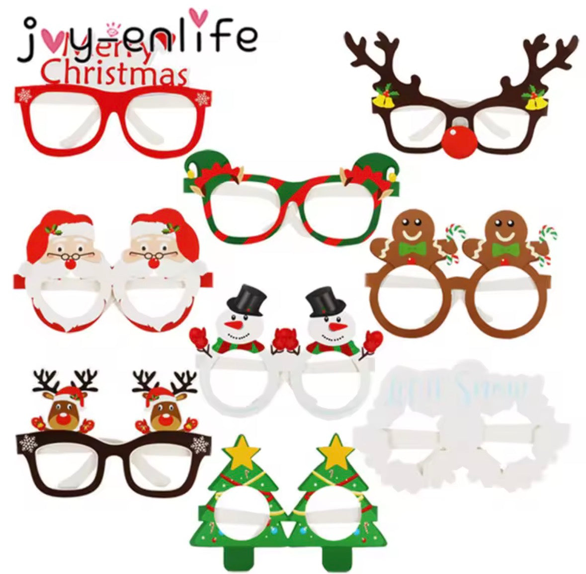 9 Christmas Paper Glasses