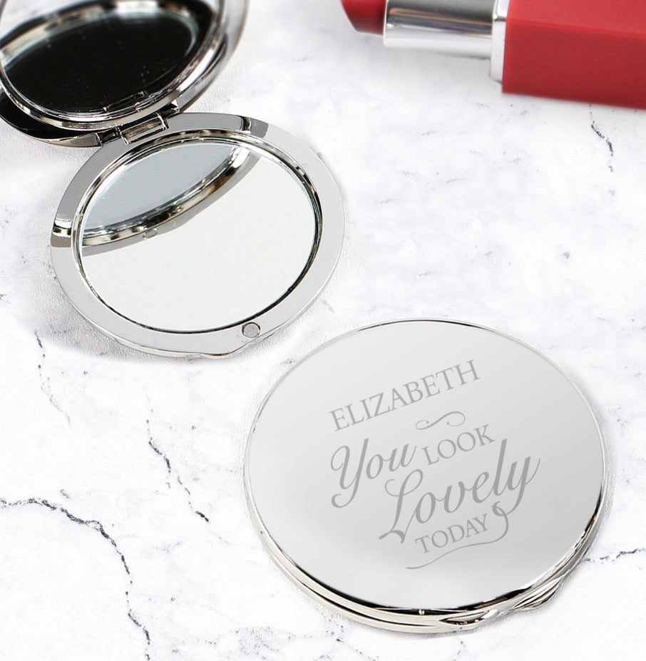 Personalised You Look Lovely Compact Mirror