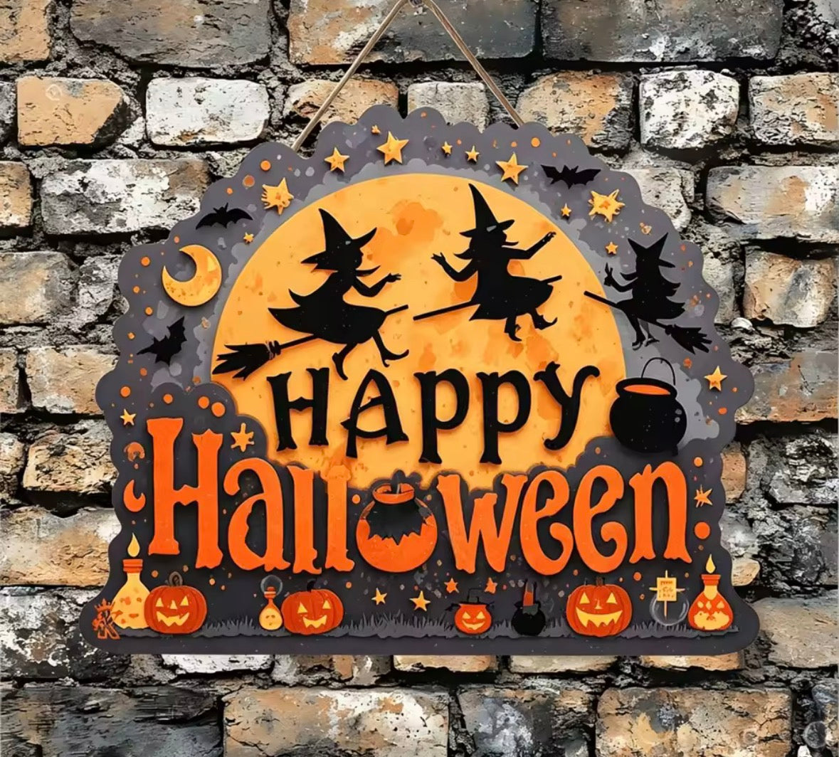 Happy Halloween Wooden Hanging Sign