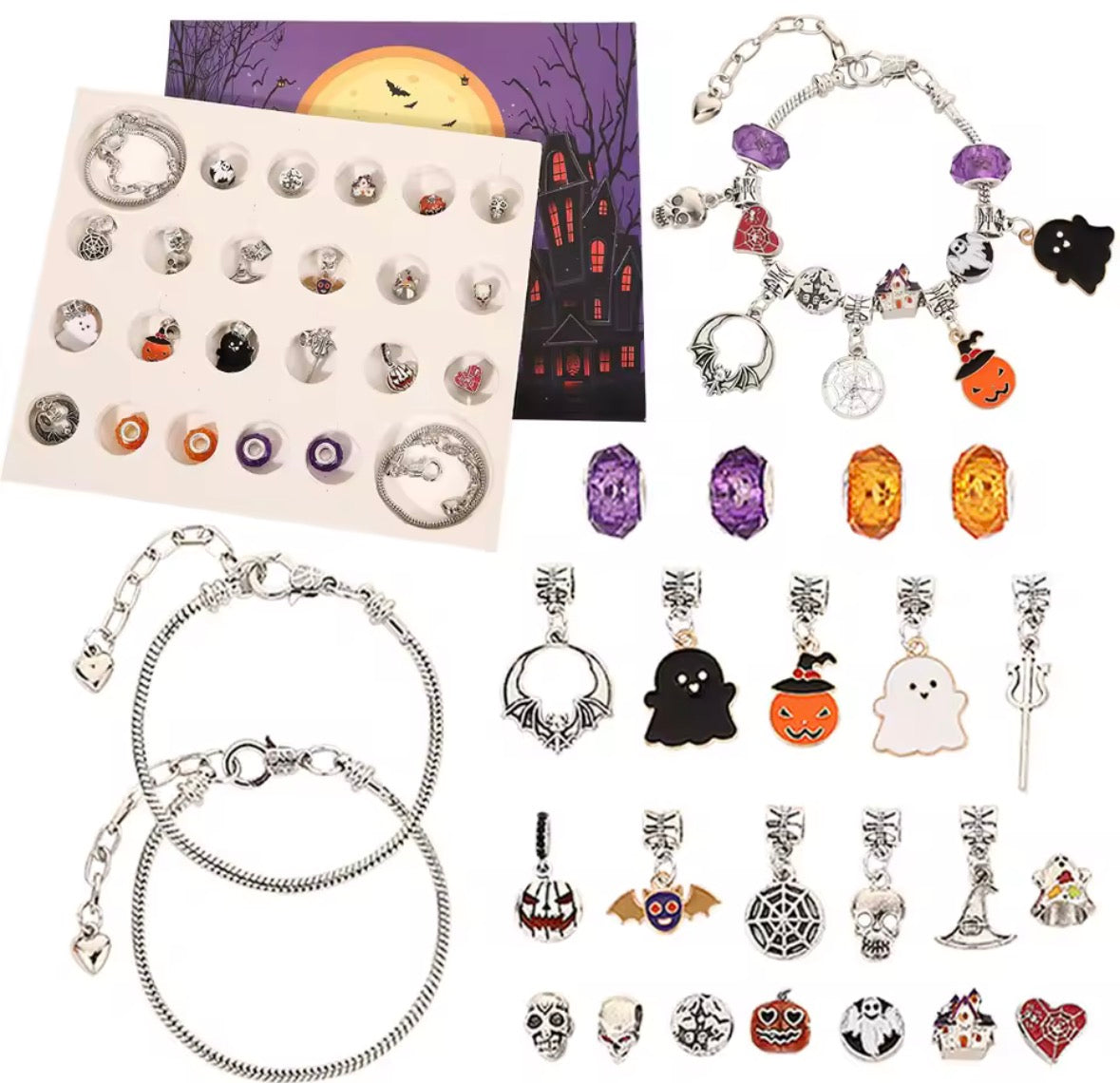 2025 Advent Calendar Halloween 24 Day Countdown with DIY  Beaded Bracelet Surprise Halloween