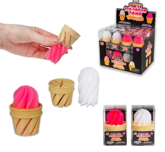 3D Printed Ice Cream Cone Twister Fidget Toy x1