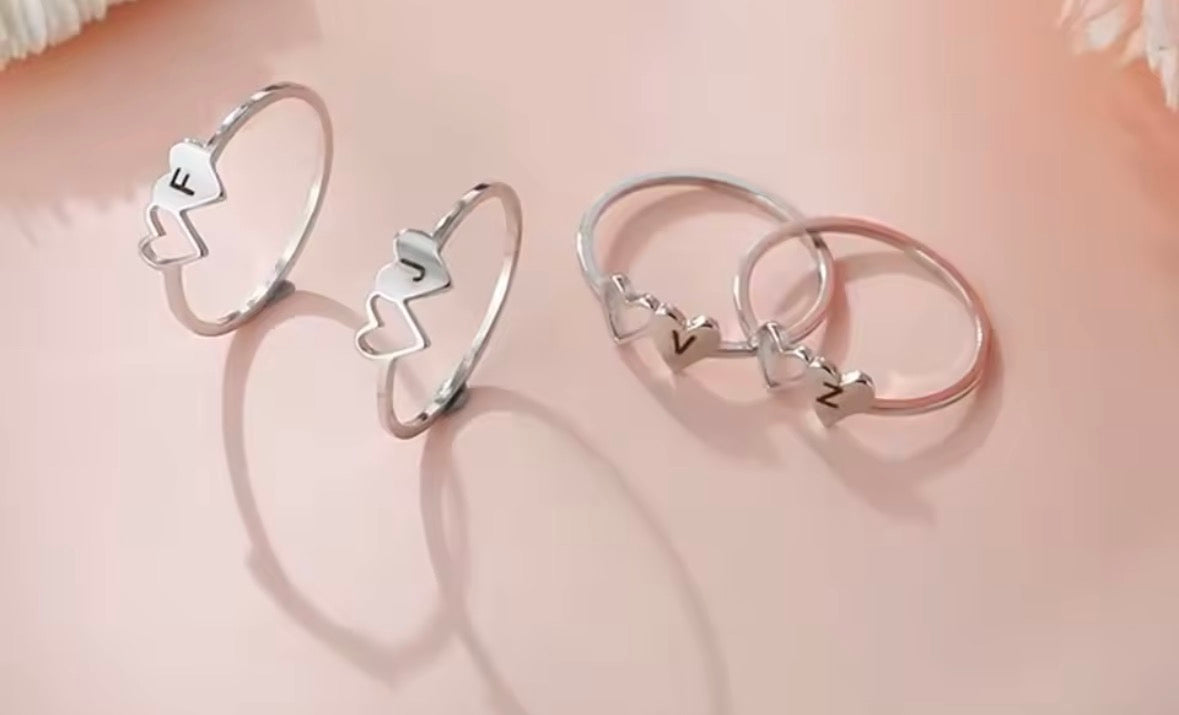 Initial Letter Ring Stainless Steel