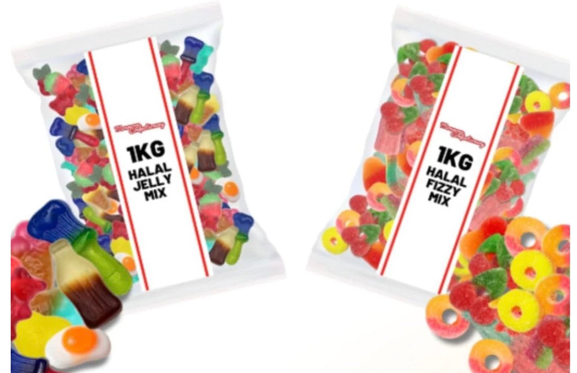 1kg Halal Fizzy & 1kg Jelly Sweet Assortment