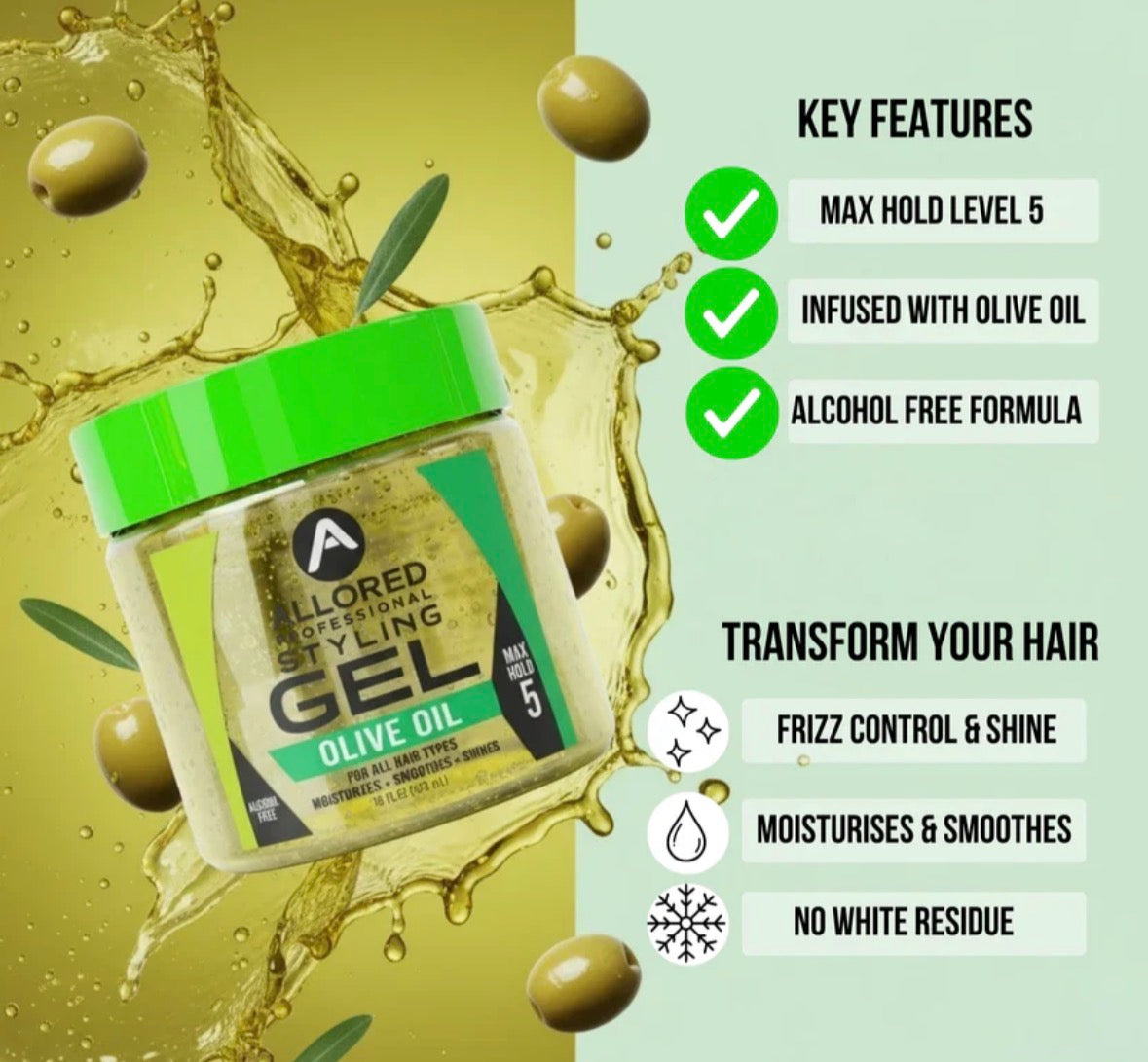 Styling Gel with Olive Oil Max Hold 473ml