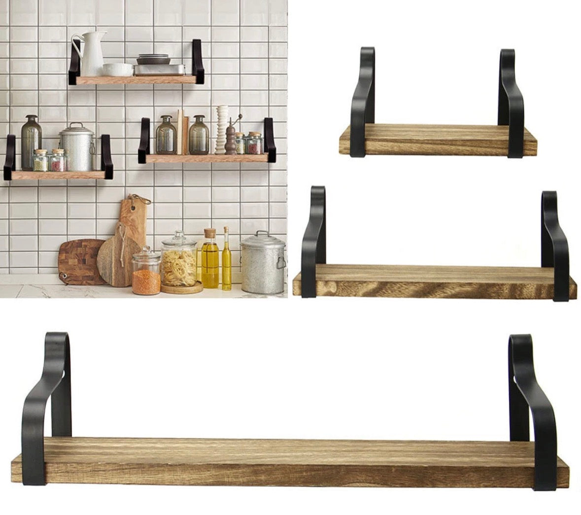 3pcs/set Kitchen Floating Shelf
