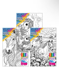 Kids Horses & Ponies Velvet Poster Art With Fibre Pens