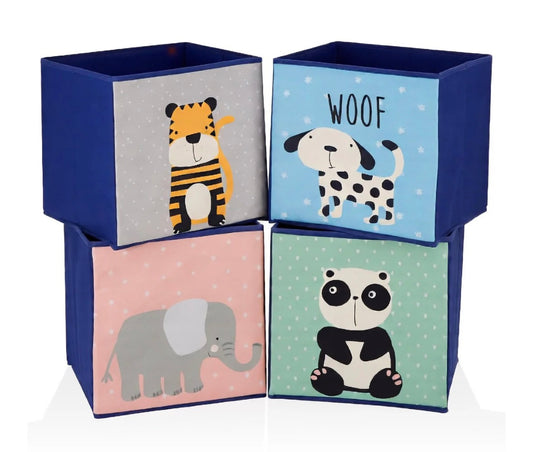 Set of 4 Animal Design Storage Boxes
