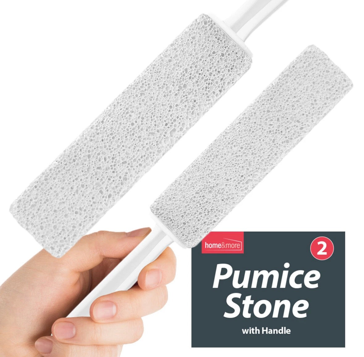 2pk Pumice Stone with Handle Long Stick- Bathroom